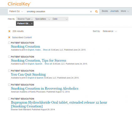 Clinical Key smoking cessation