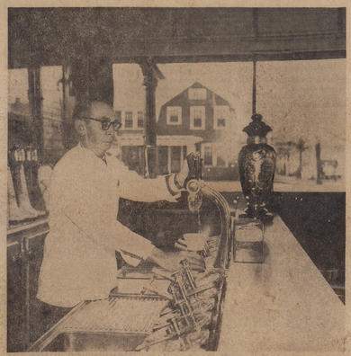 John H. Korn working soda fountain