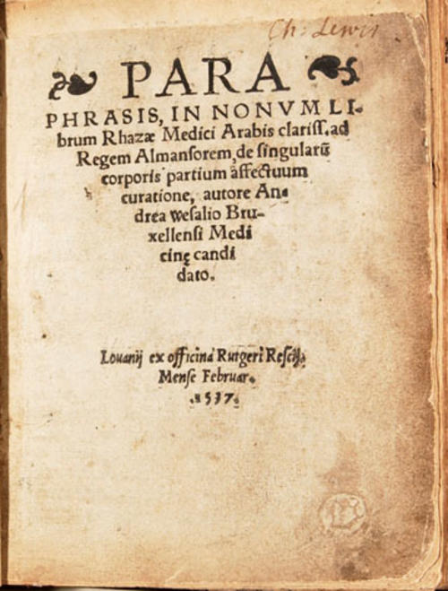 Paraphrasis, in nonum librum Rhazae