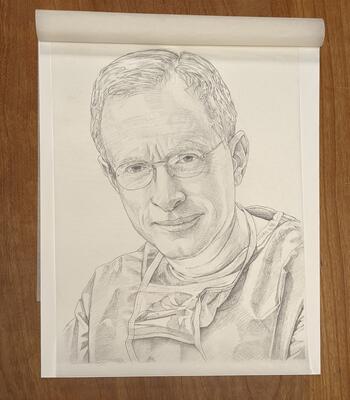 Pencil drawing of Gary Burget