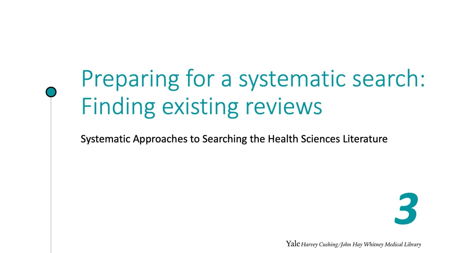 preparing for a systematic review - finding existing reviews